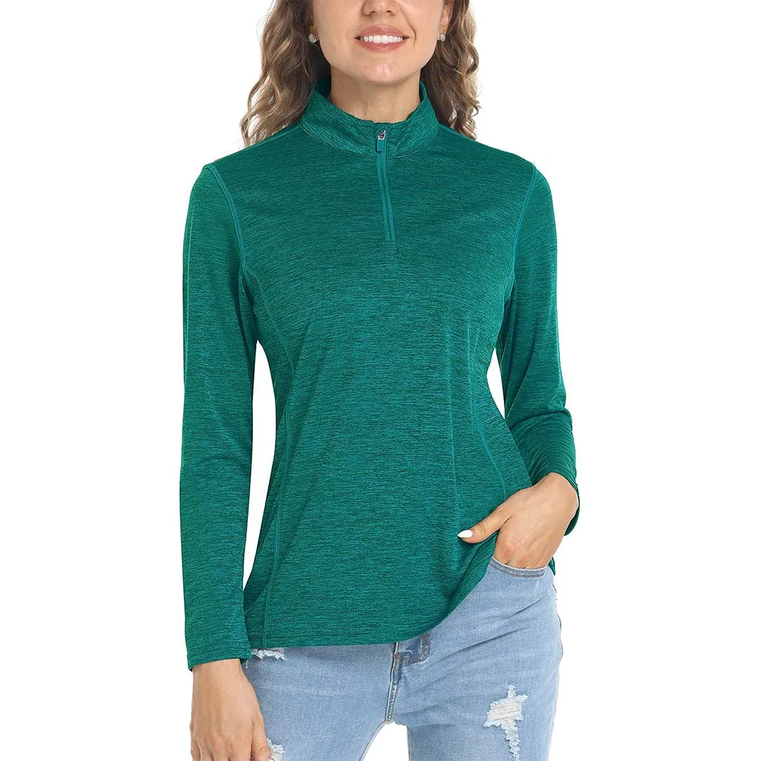 Women's UPF 50  1/4 Zip Quick Dry Hiking Shirts