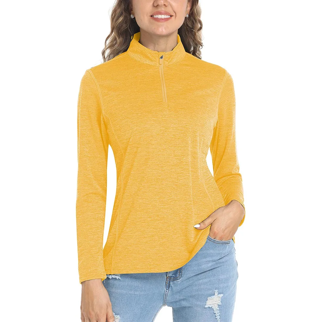 Women's UPF 50  1/4 Zip Quick Dry Hiking Shirts