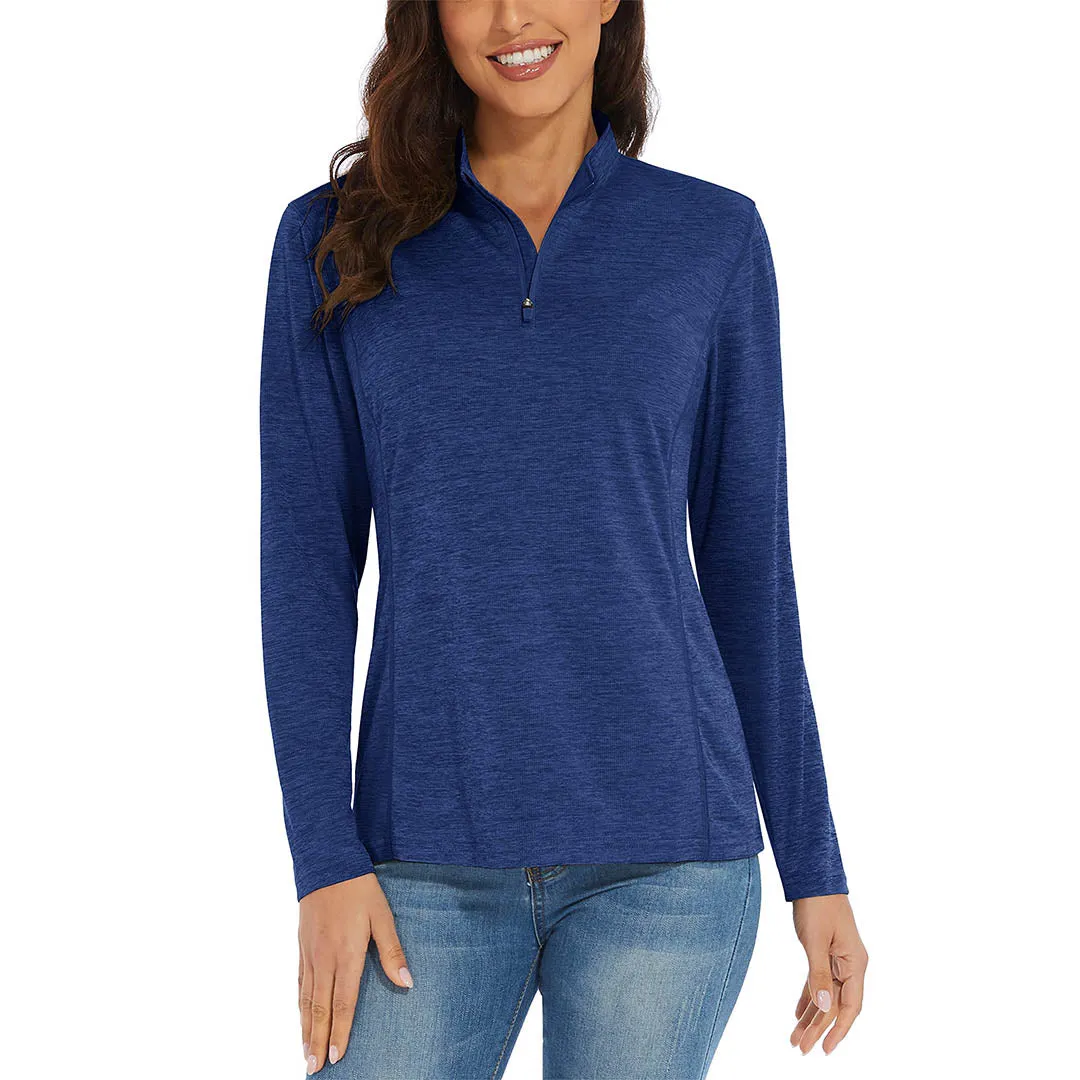 Women's UPF 50  1/4 Zip Quick Dry Hiking Shirts