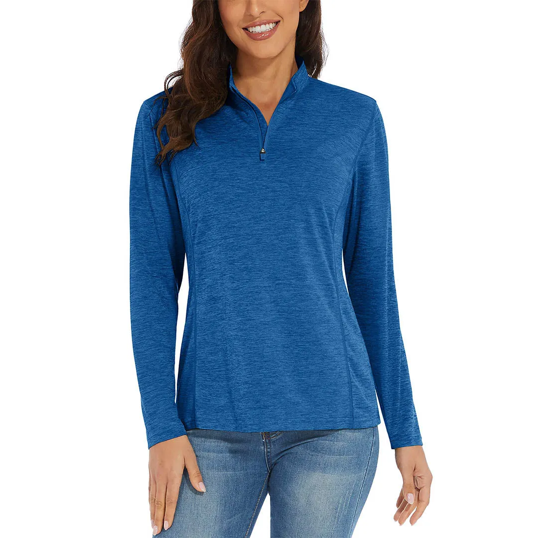 Women's UPF 50  1/4 Zip Quick Dry Hiking Shirts
