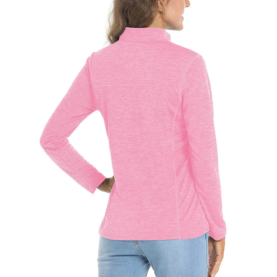Women's UPF 50  1/4 Zip Quick Dry Hiking Shirts