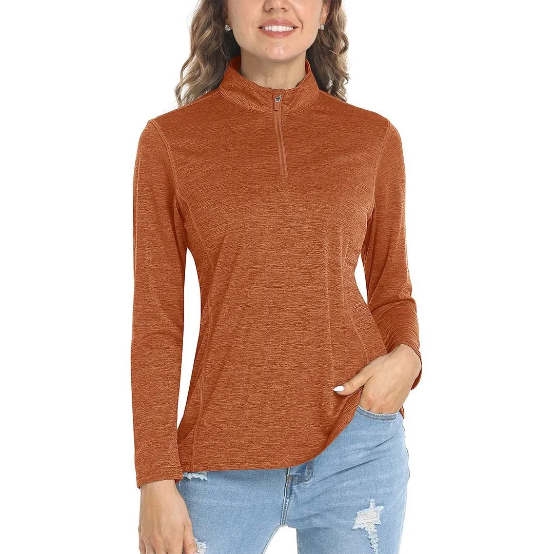 Women's UPF 50  1/4 Zip Quick Dry Hiking Shirts