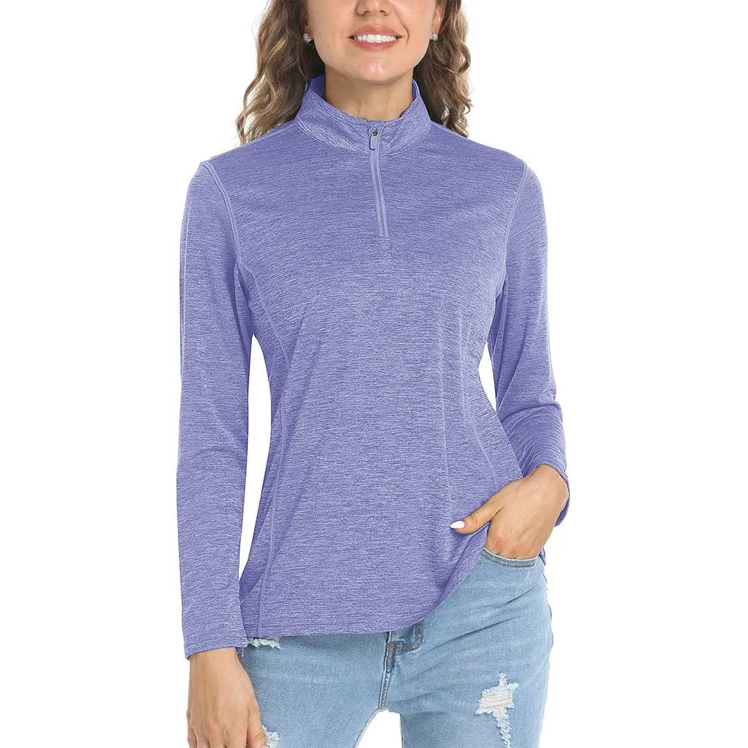 Women's UPF 50  1/4 Zip Quick Dry Hiking Shirts