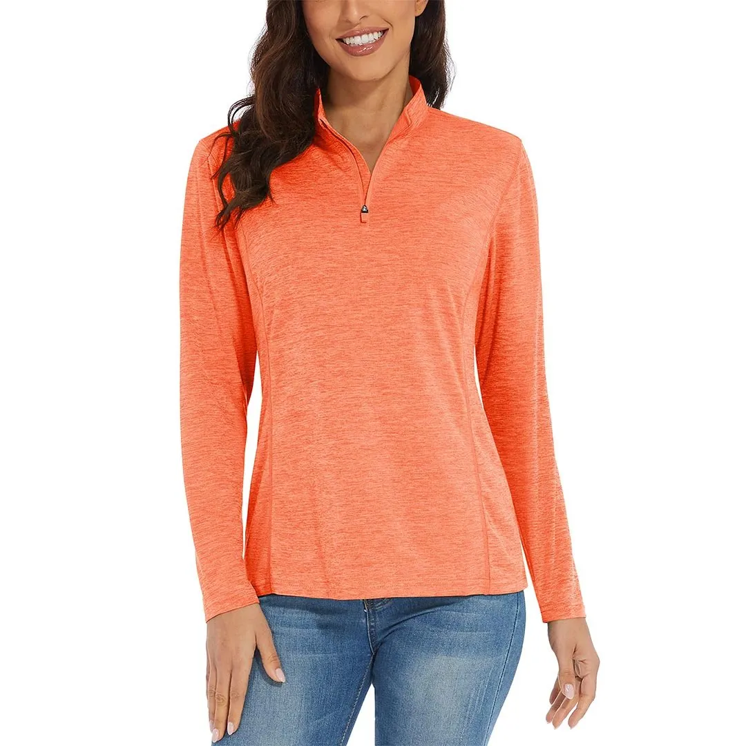Women's UPF 50  1/4 Zip Quick Dry Hiking Shirts