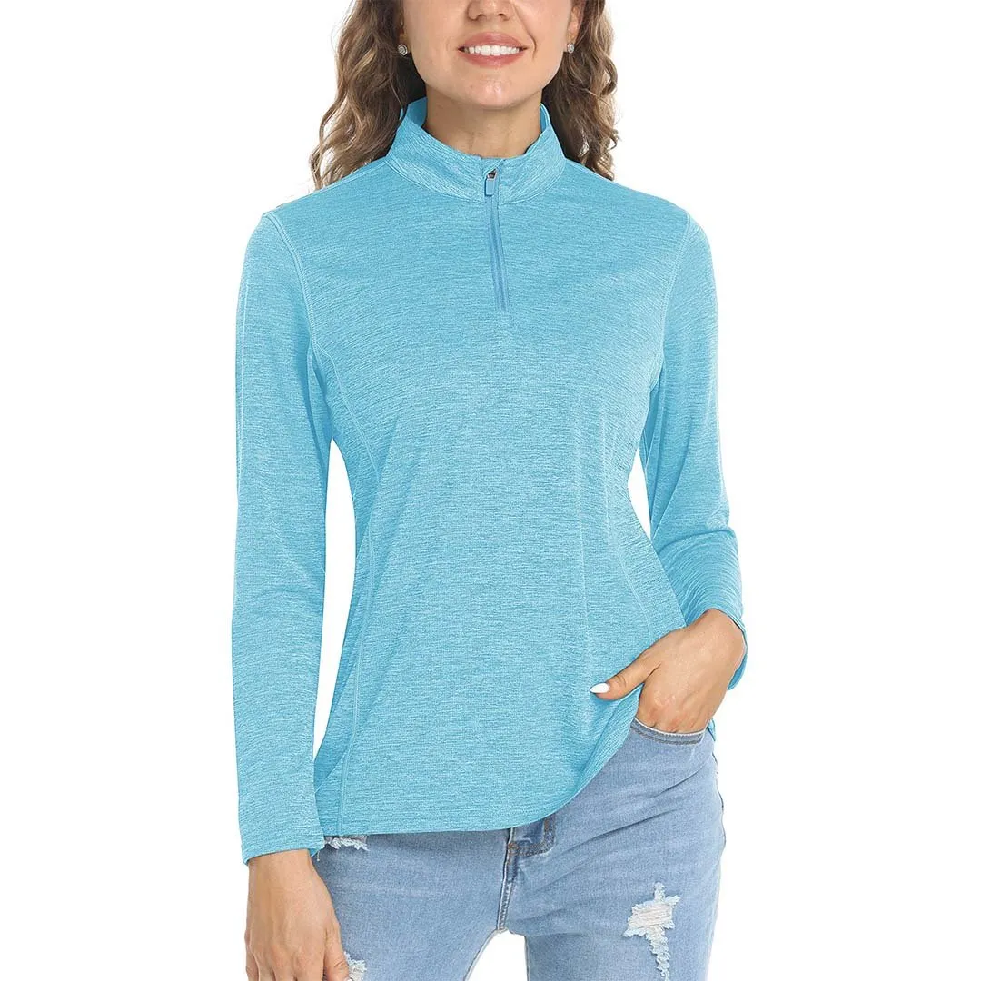 Women's UPF 50  1/4 Zip Quick Dry Hiking Shirts