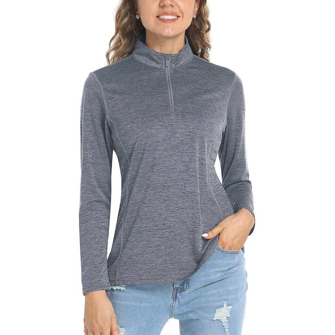 Women's UPF 50  1/4 Zip Quick Dry Hiking Shirts