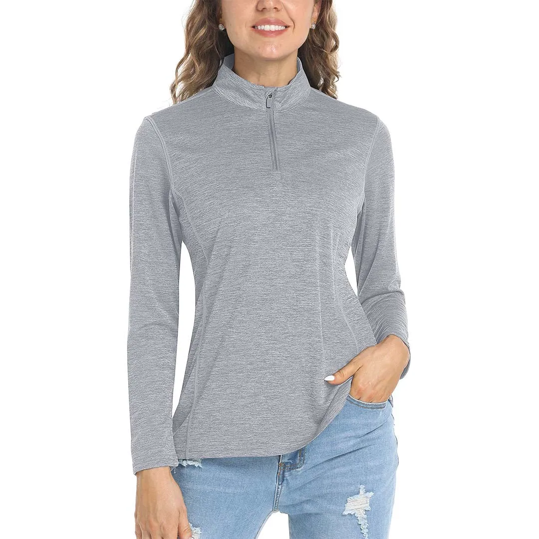 Women's UPF 50  1/4 Zip Quick Dry Hiking Shirts
