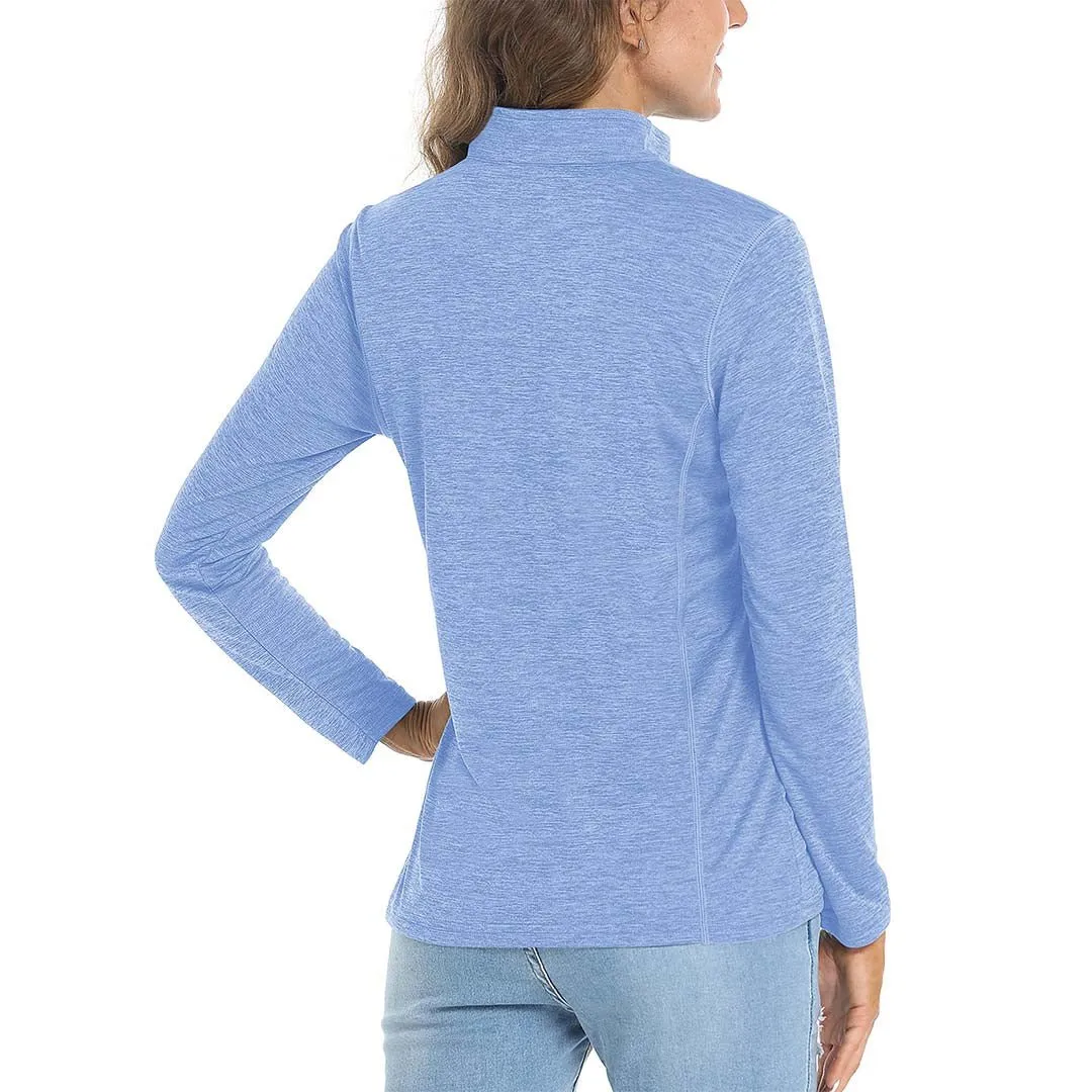 Women's UPF 50  1/4 Zip Quick Dry Hiking Shirts
