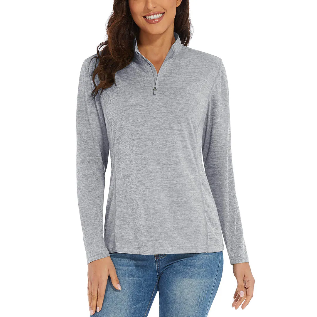 Women's UPF 50  1/4 Zip Quick Dry Hiking Shirts