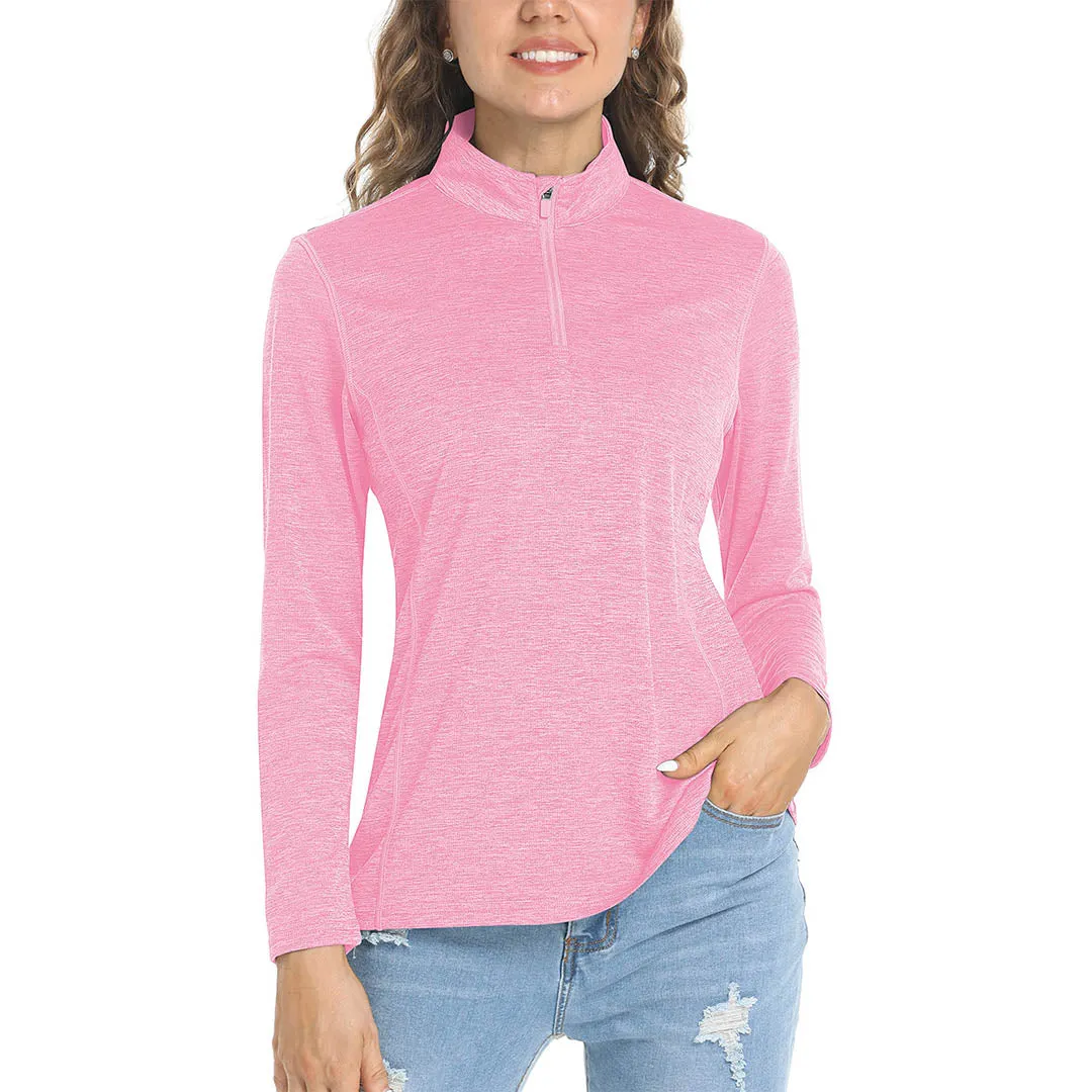 Women's UPF 50  1/4 Zip Quick Dry Hiking Shirts