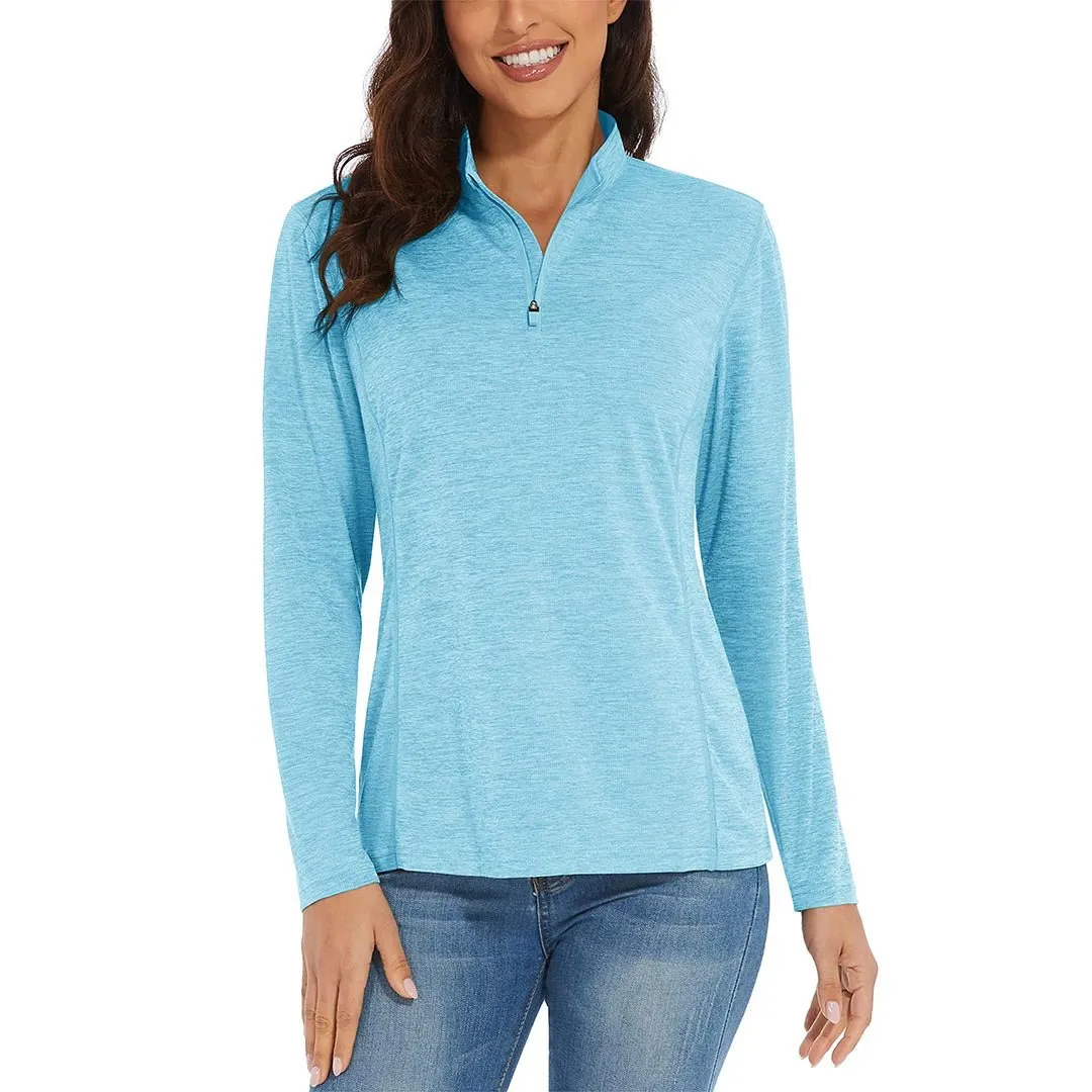 Women's UPF 50  1/4 Zip Quick Dry Hiking Shirts