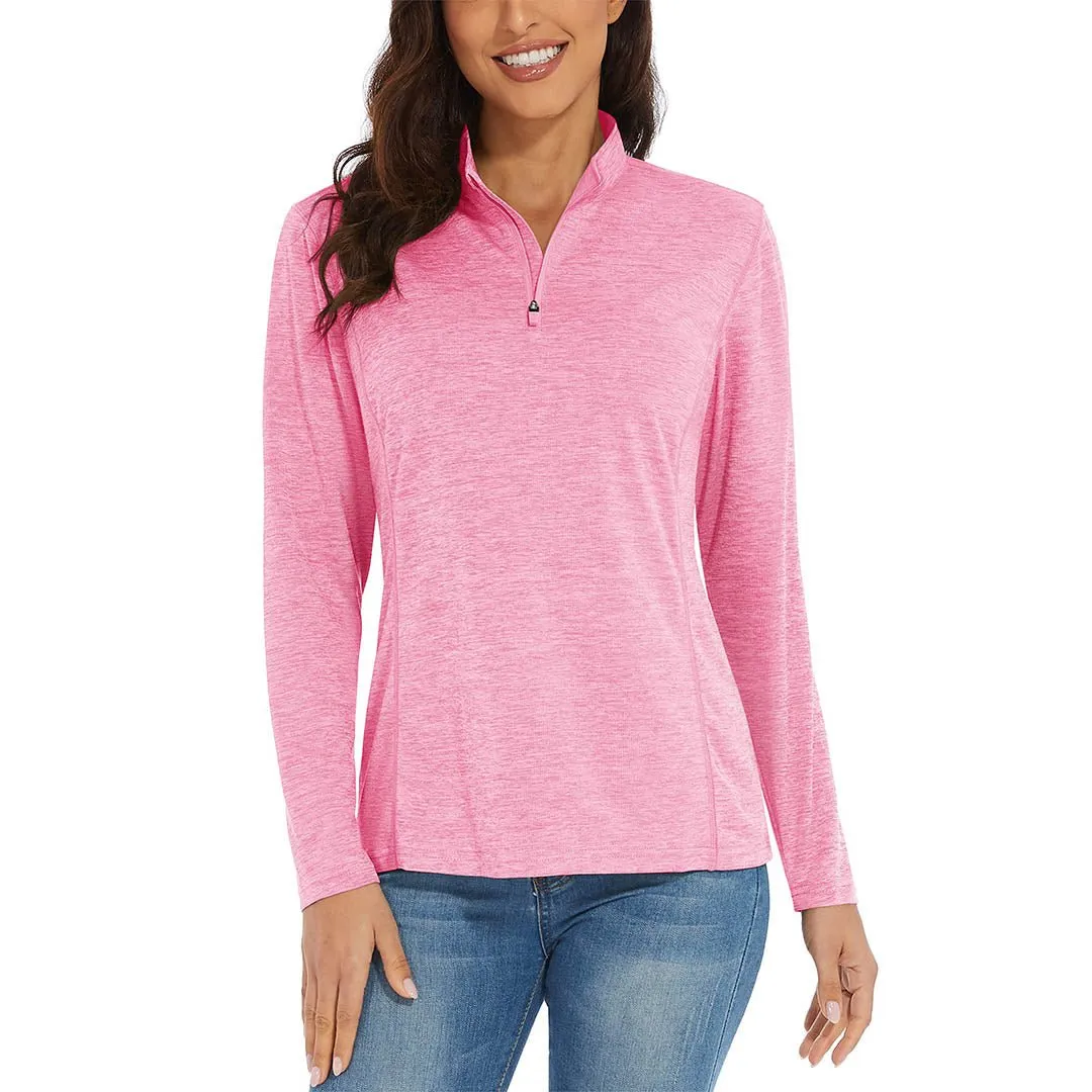 Women's UPF 50  1/4 Zip Quick Dry Hiking Shirts