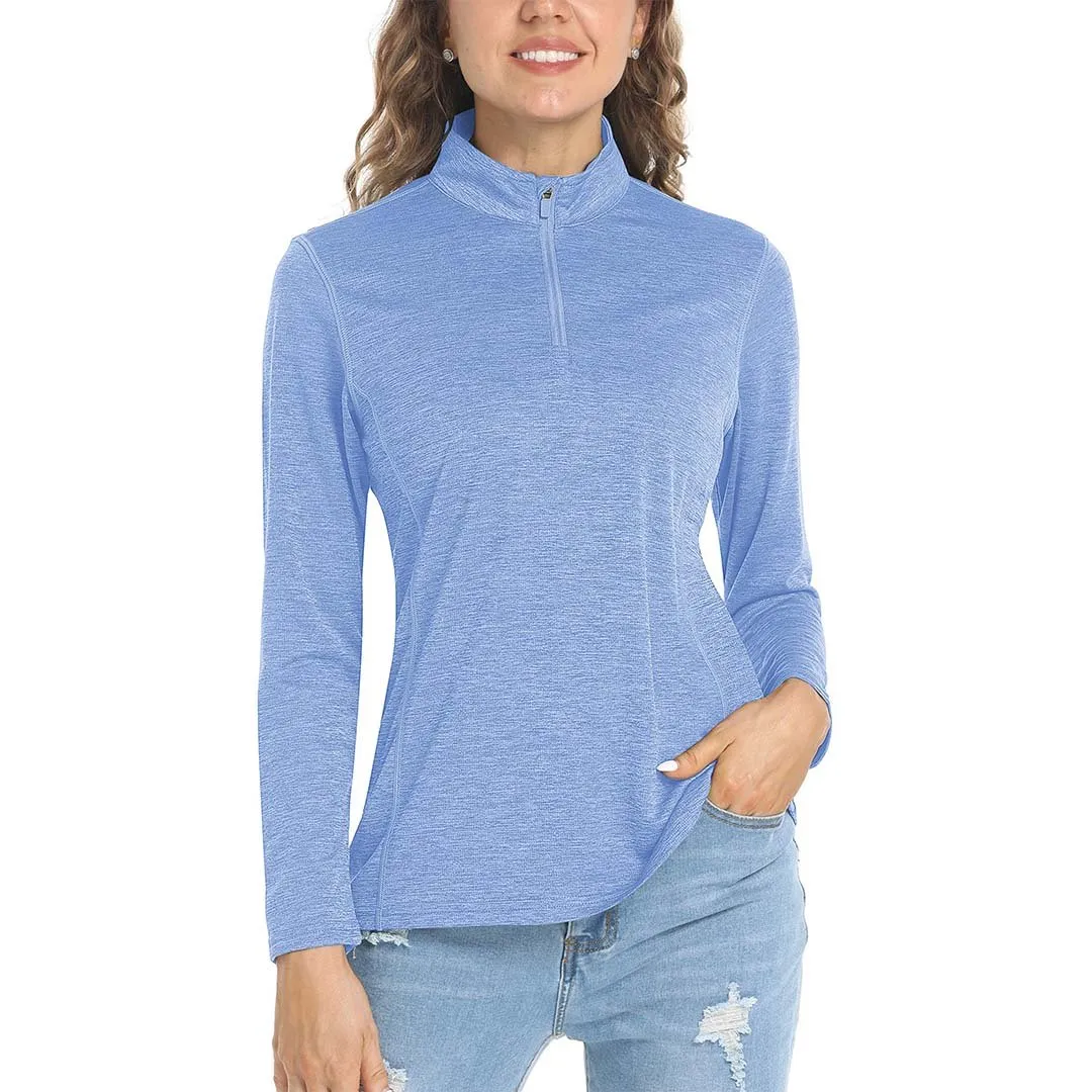 Women's UPF 50  1/4 Zip Quick Dry Hiking Shirts