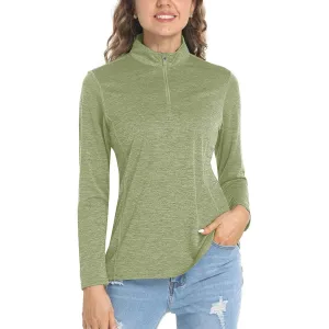 Women's UPF 50  1/4 Zip Quick Dry Hiking Shirts