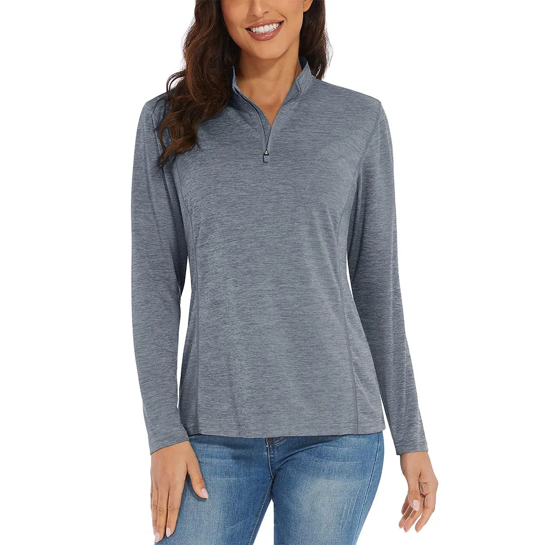 Women's UPF 50  1/4 Zip Quick Dry Hiking Shirts