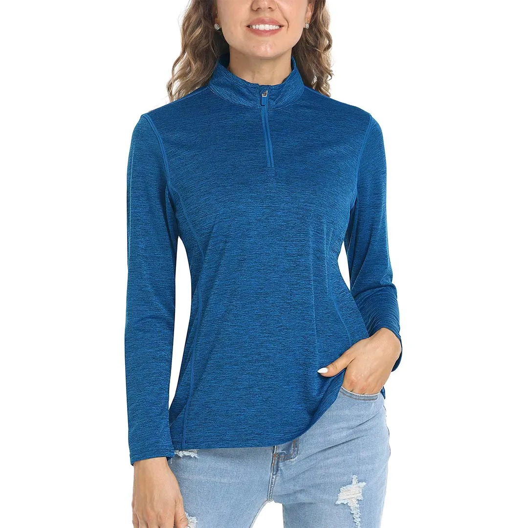 Women's UPF 50  1/4 Zip Quick Dry Hiking Shirts