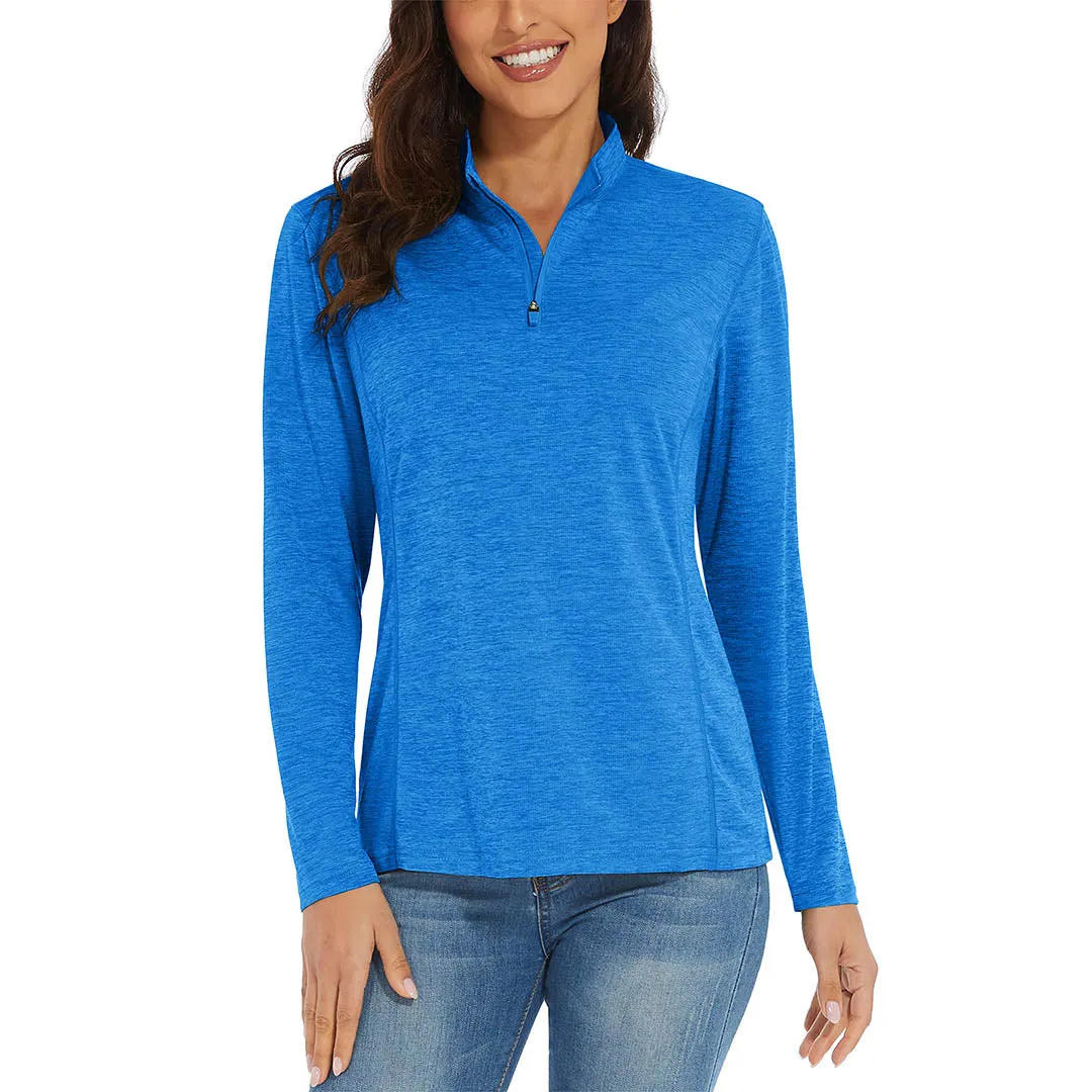 Women's UPF 50  1/4 Zip Quick Dry Hiking Shirts