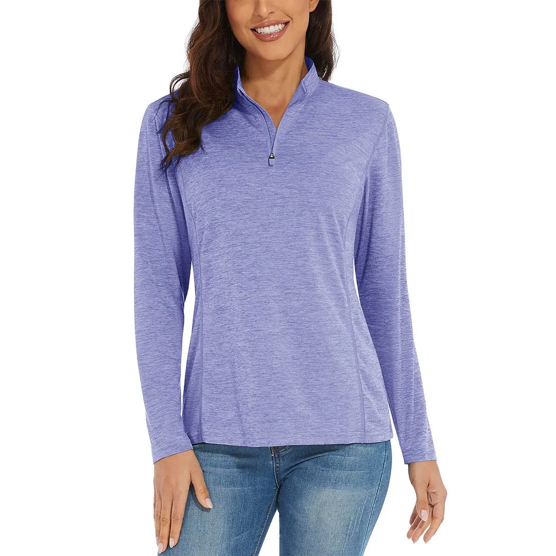 Women's UPF 50  1/4 Zip Quick Dry Hiking Shirts