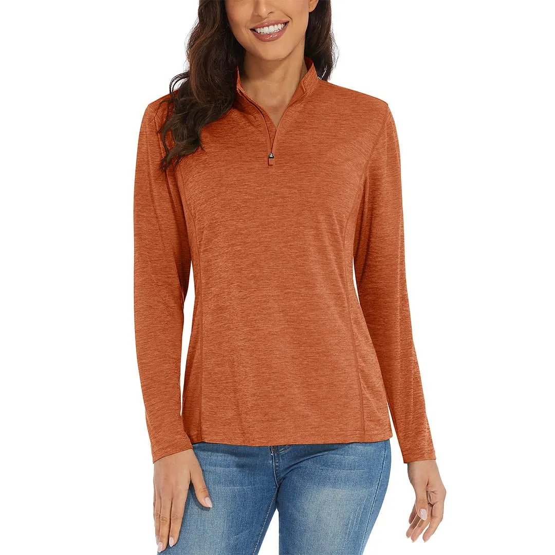 Women's UPF 50  1/4 Zip Quick Dry Hiking Shirts