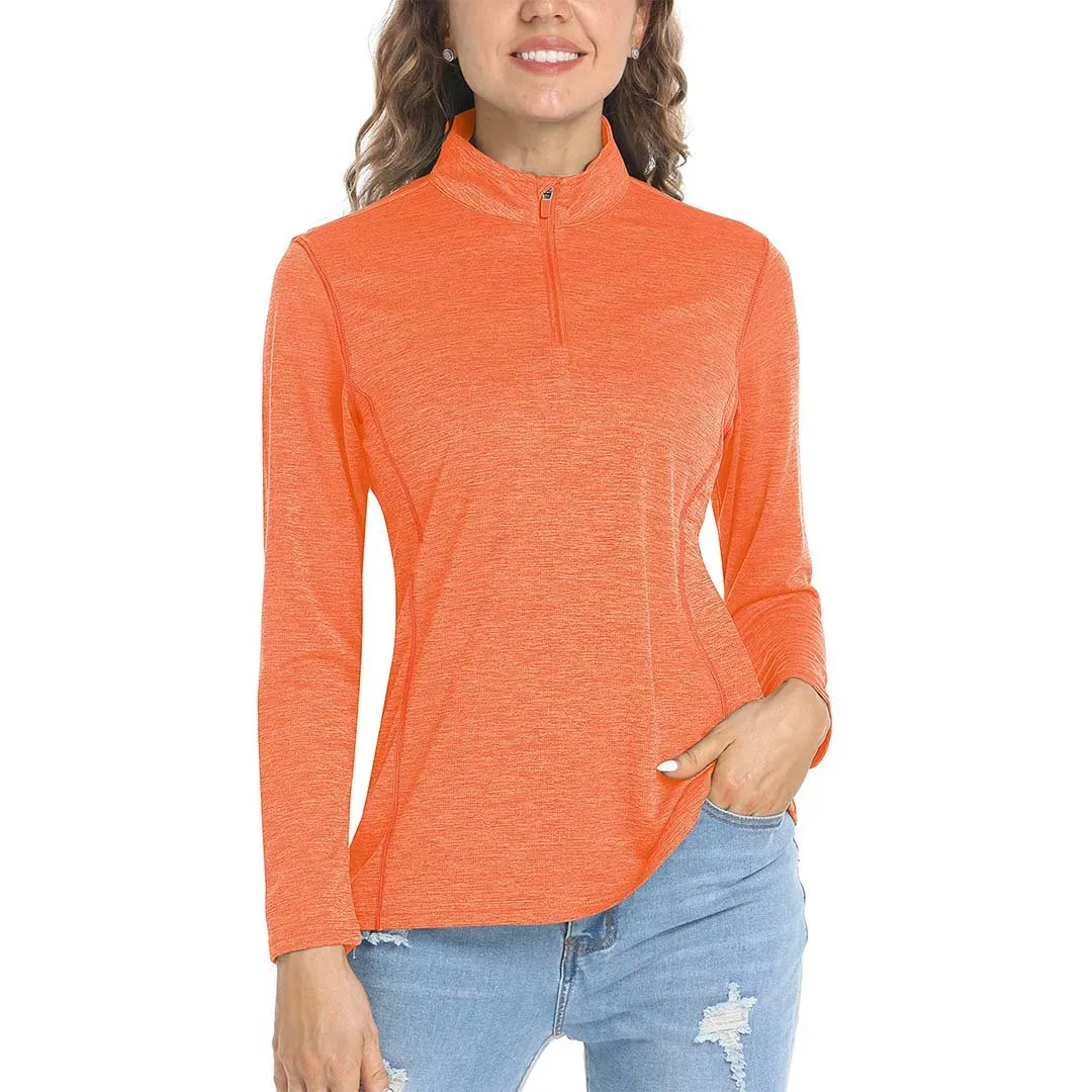 Women's UPF 50  1/4 Zip Quick Dry Hiking Shirts