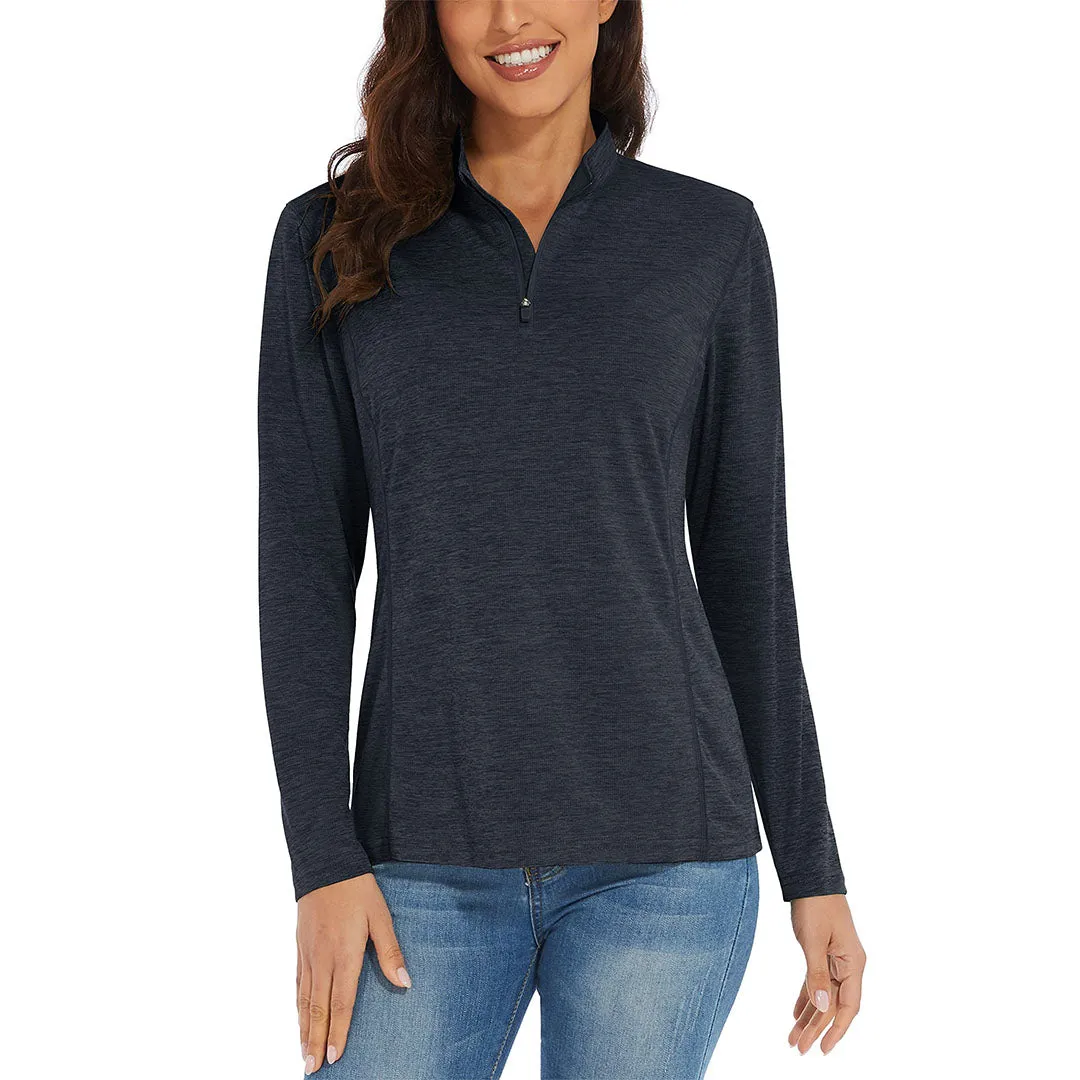 Women's UPF 50  1/4 Zip Quick Dry Hiking Shirts