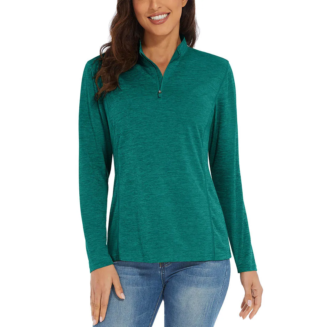 Women's UPF 50  1/4 Zip Quick Dry Hiking Shirts