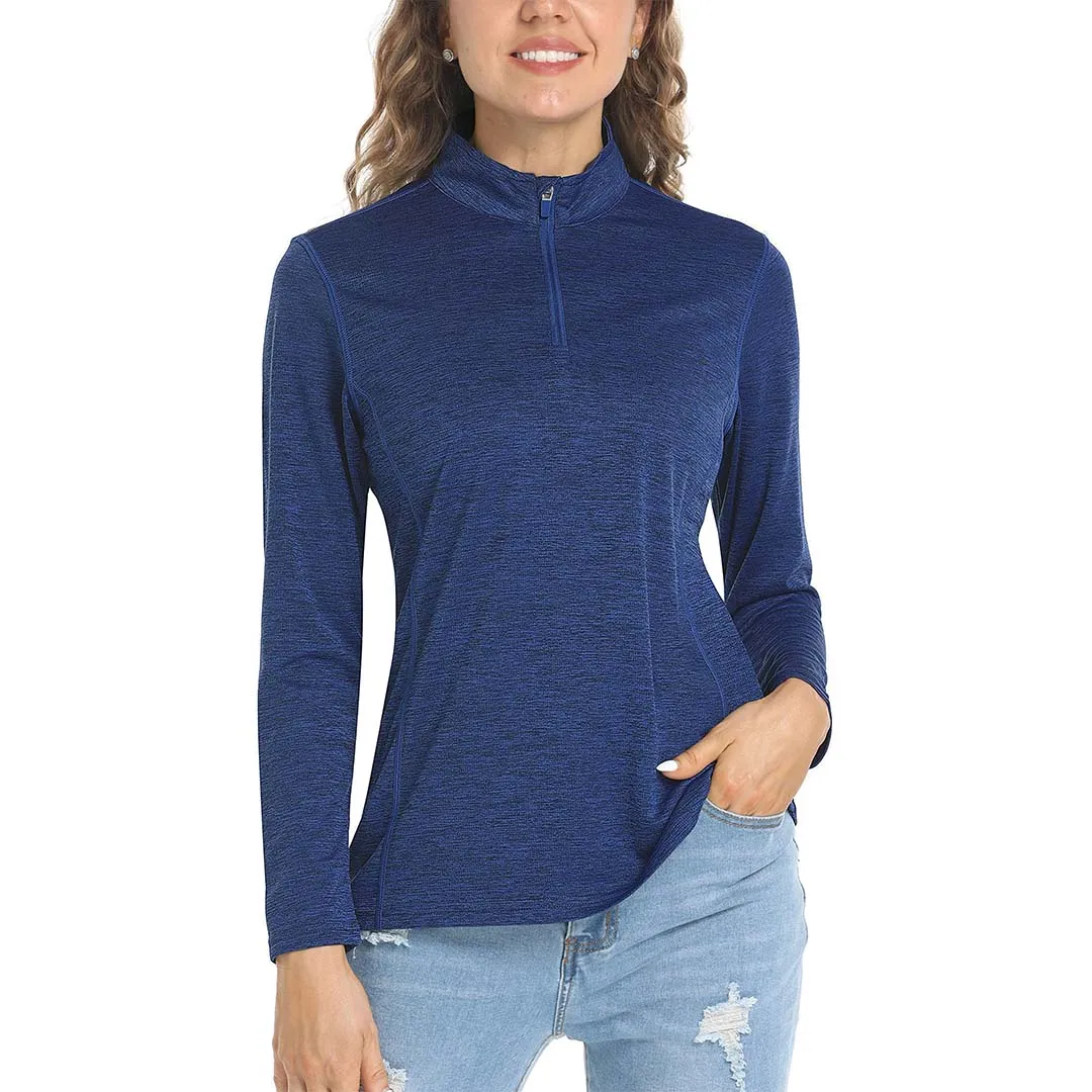 Women's UPF 50  1/4 Zip Quick Dry Hiking Shirts