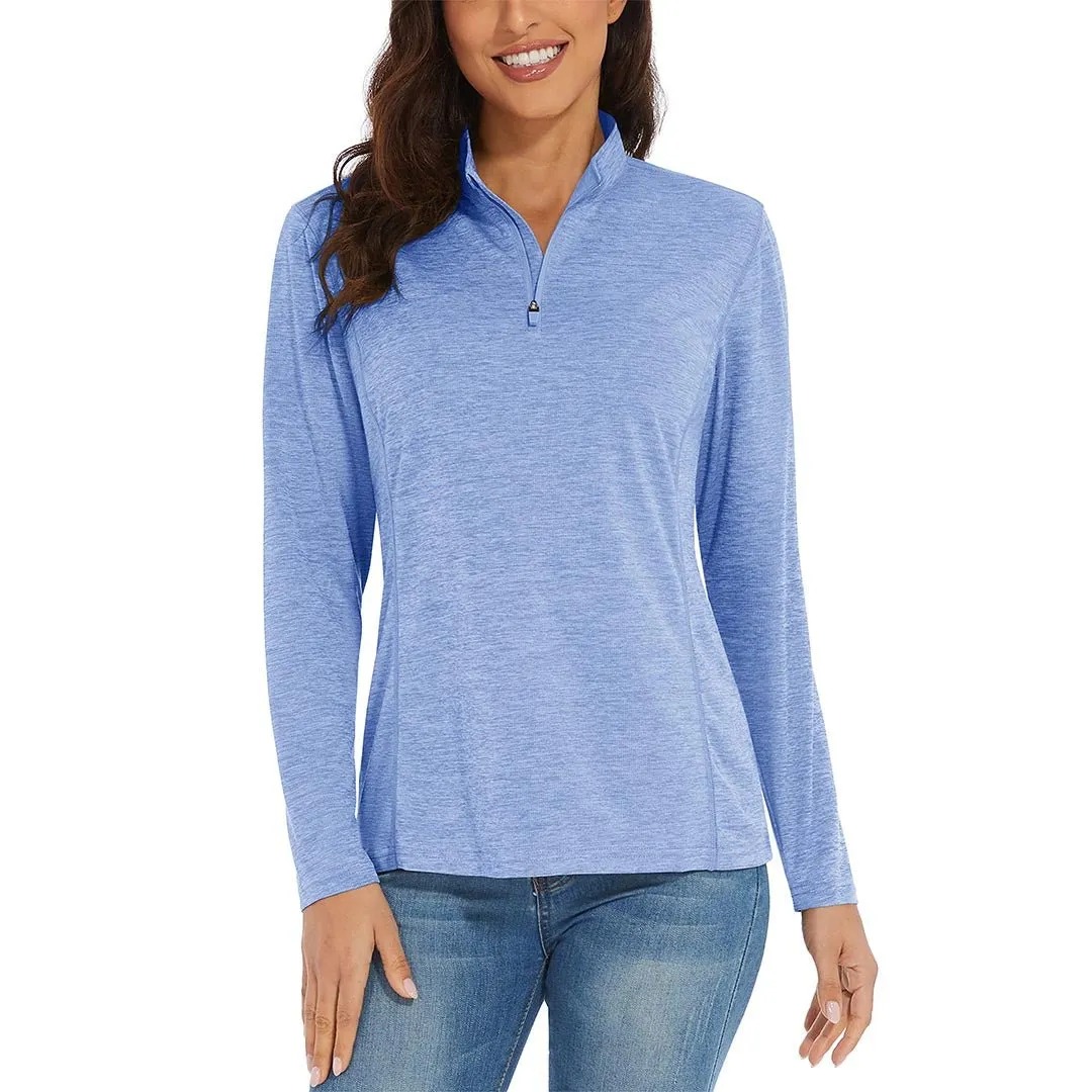 Women's UPF 50  1/4 Zip Quick Dry Hiking Shirts