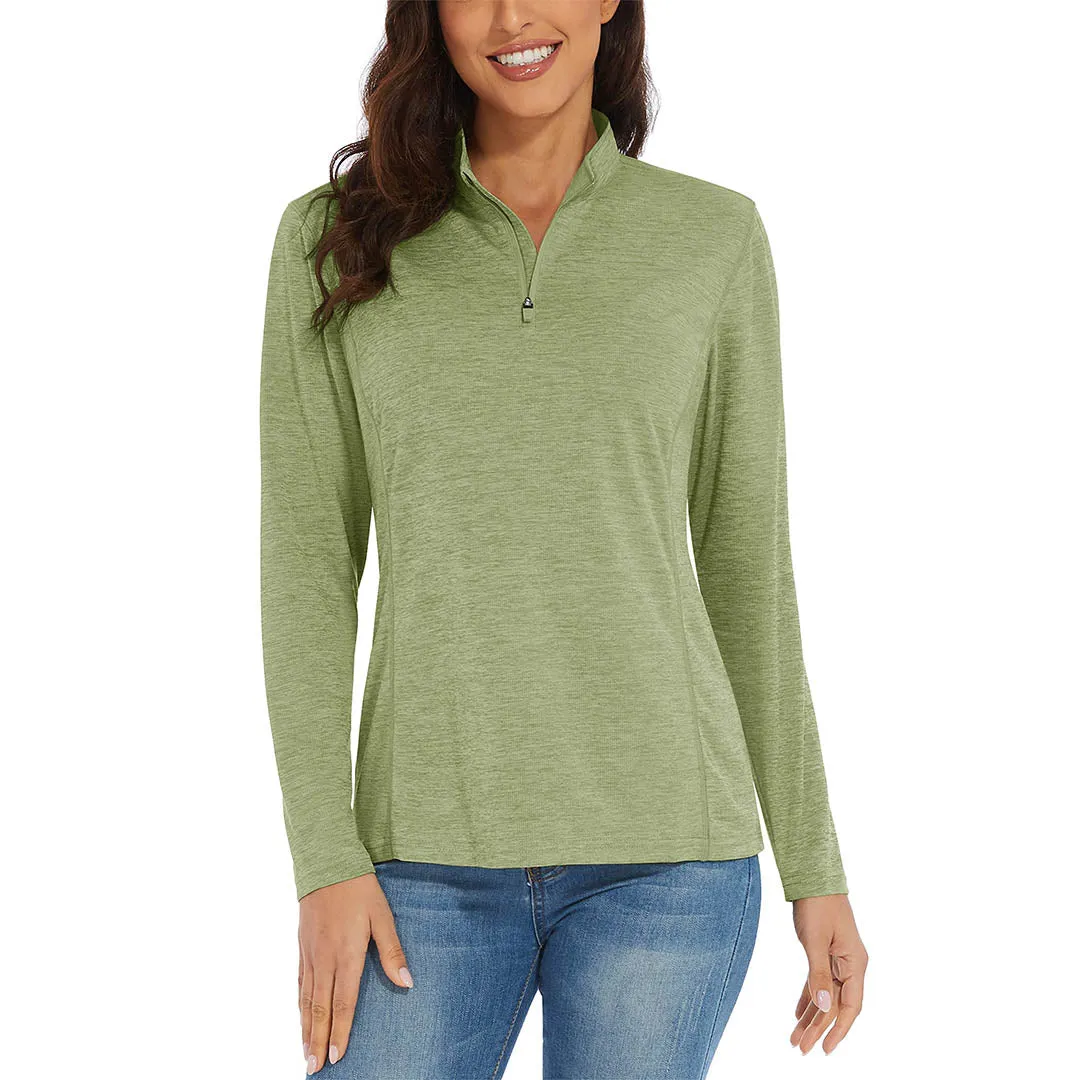 Women's UPF 50  1/4 Zip Quick Dry Hiking Shirts
