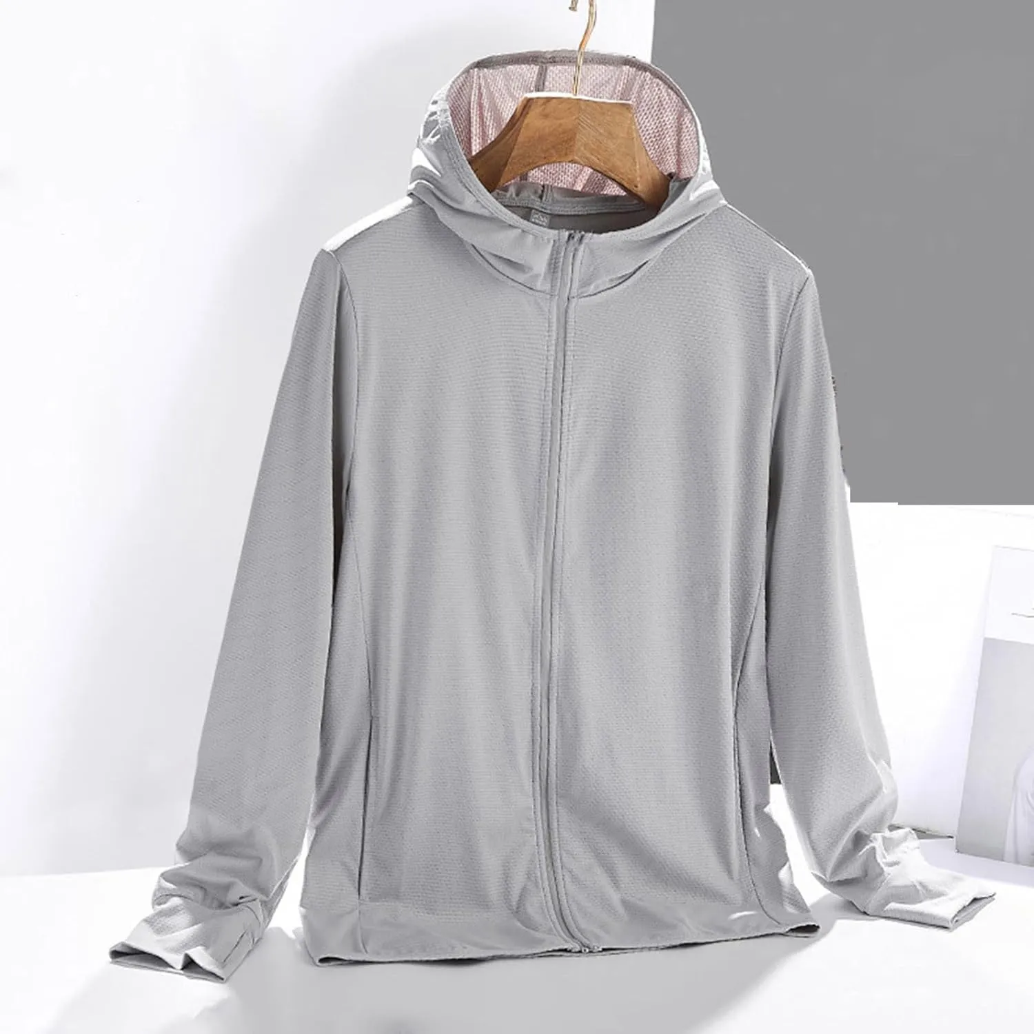 Womens UPF 50  Hoodies Sun Shirts Breathable Long Sleeve Hiking Shirts Outdoor Lightweight Quick Dry Athletic Jacket