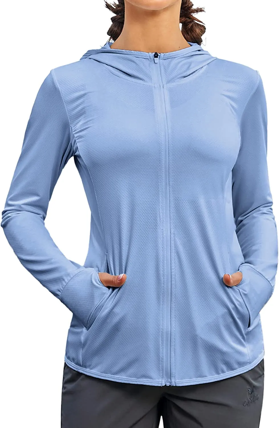 Women's UPF 50  Sun Protection Long Sleeve Hooded Sun Shirts