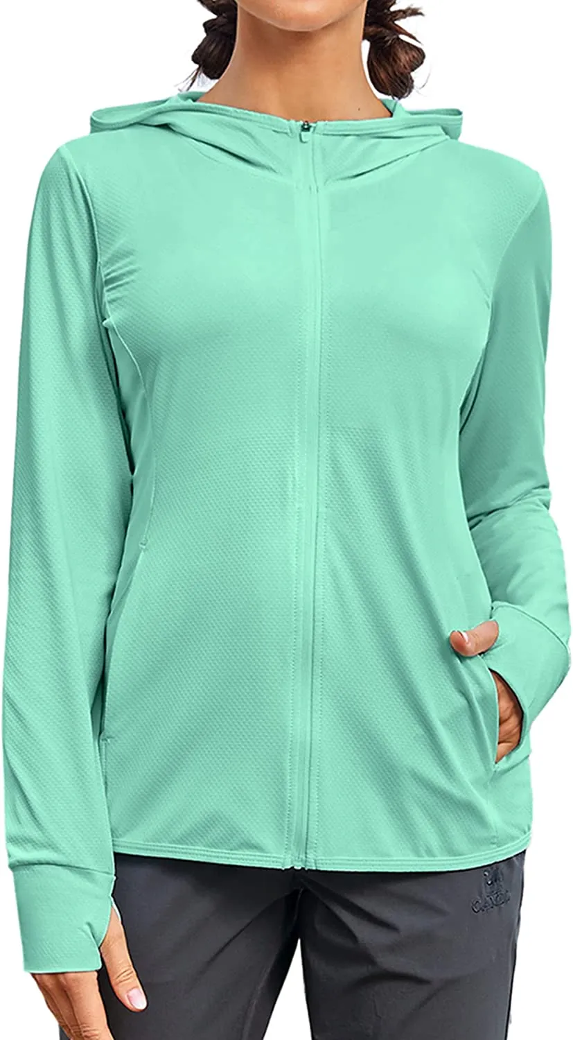 Women's UPF 50  Sun Protection Long Sleeve Hooded Sun Shirts