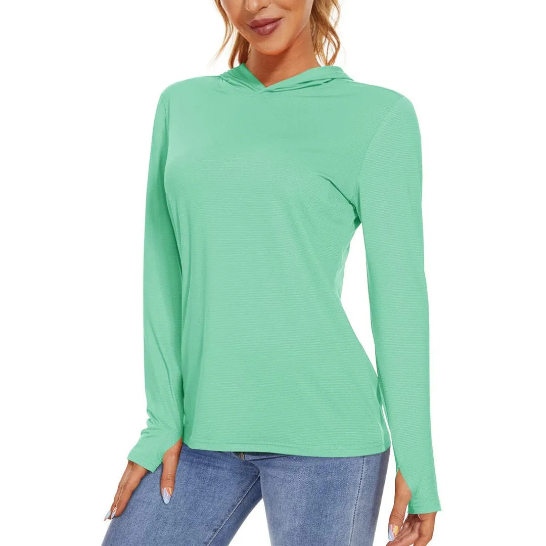 Women's UPF 50  Sun Protection Long Sleeve Hoodies Shirts