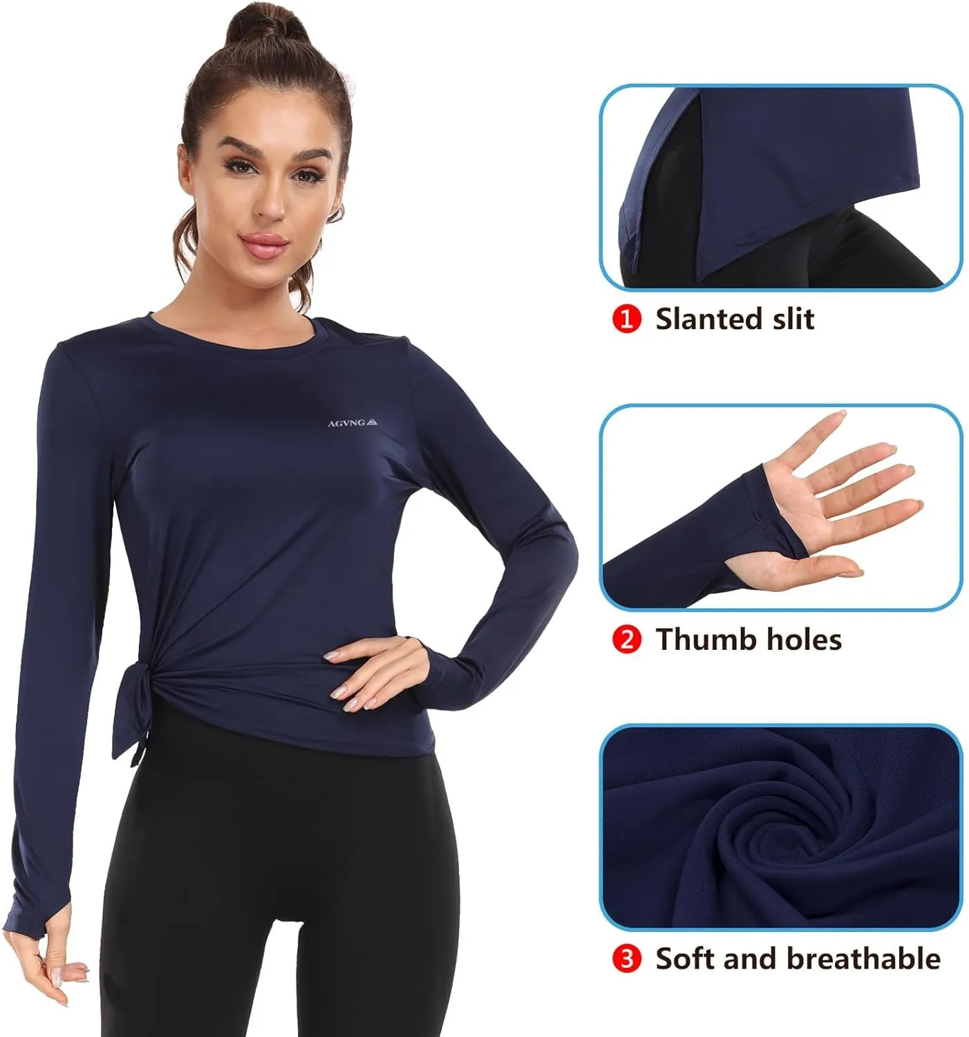 Womens UPF 50  Sun Shirts Long Sleeve UV Sun Protection Lightweight Quick Dry Rash Guard Workout Hiking Outdoor Tops