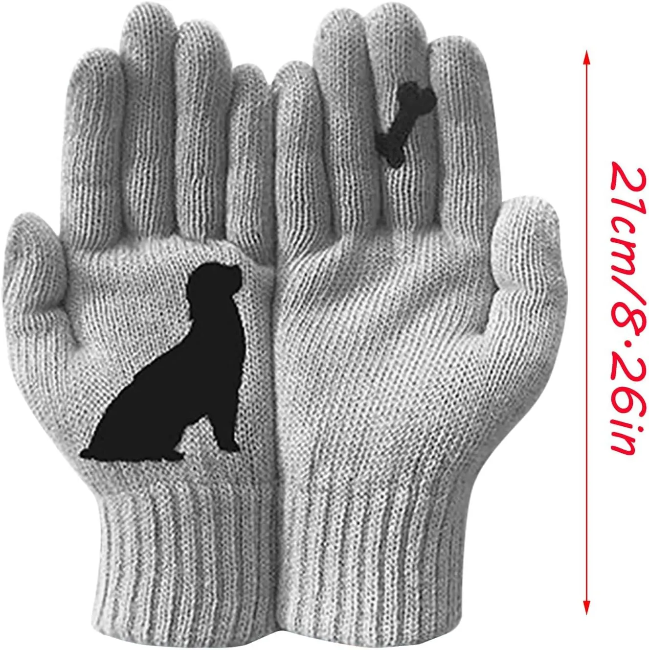 Women's Winter Touchscreen Gloves Warm Knit Gloves Windproof Dual-Layer Elastic Gloves Winter Texting Gloves