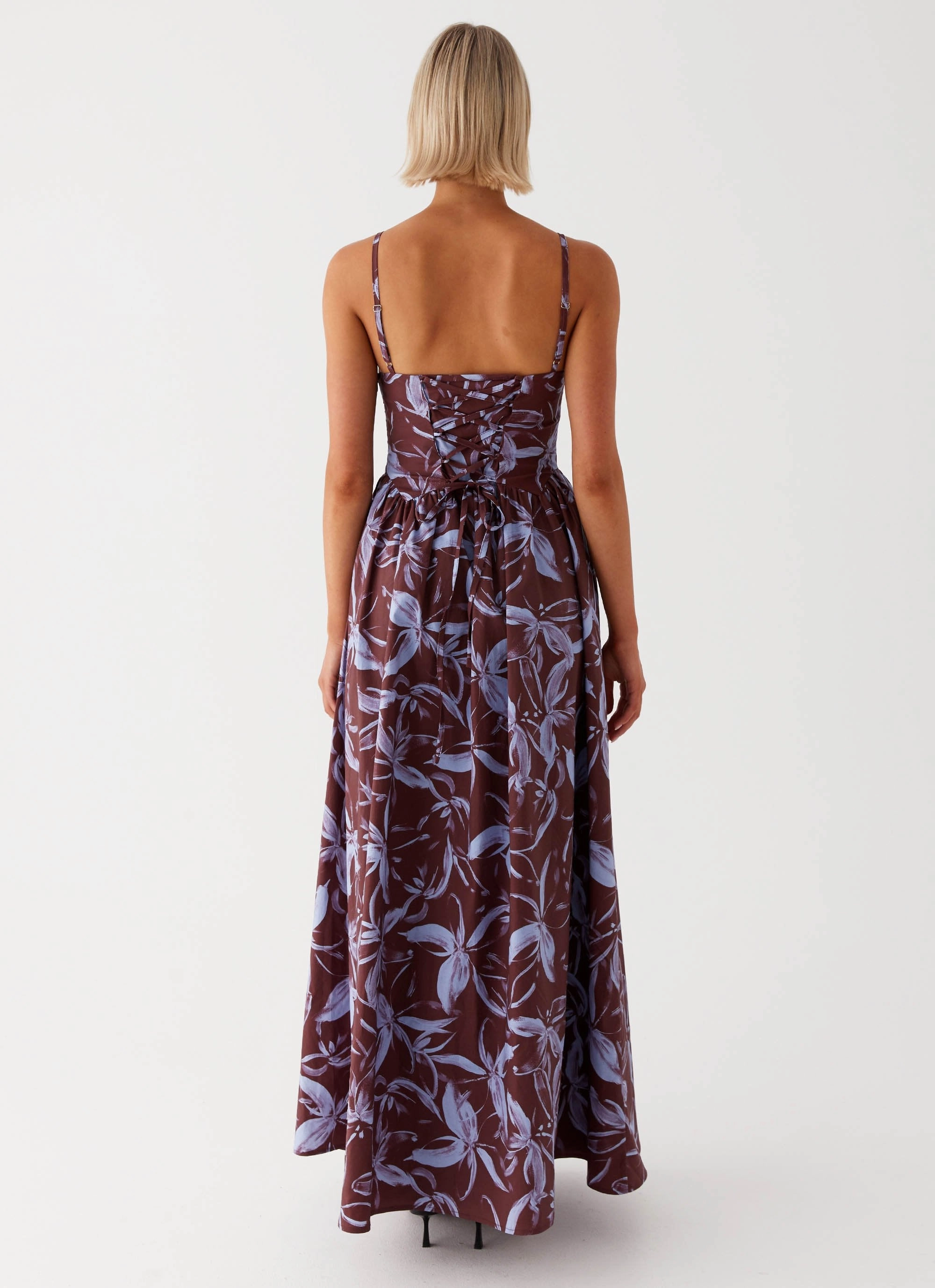 City-Style Tesoro Maxi Dress - Brown Purple Floral