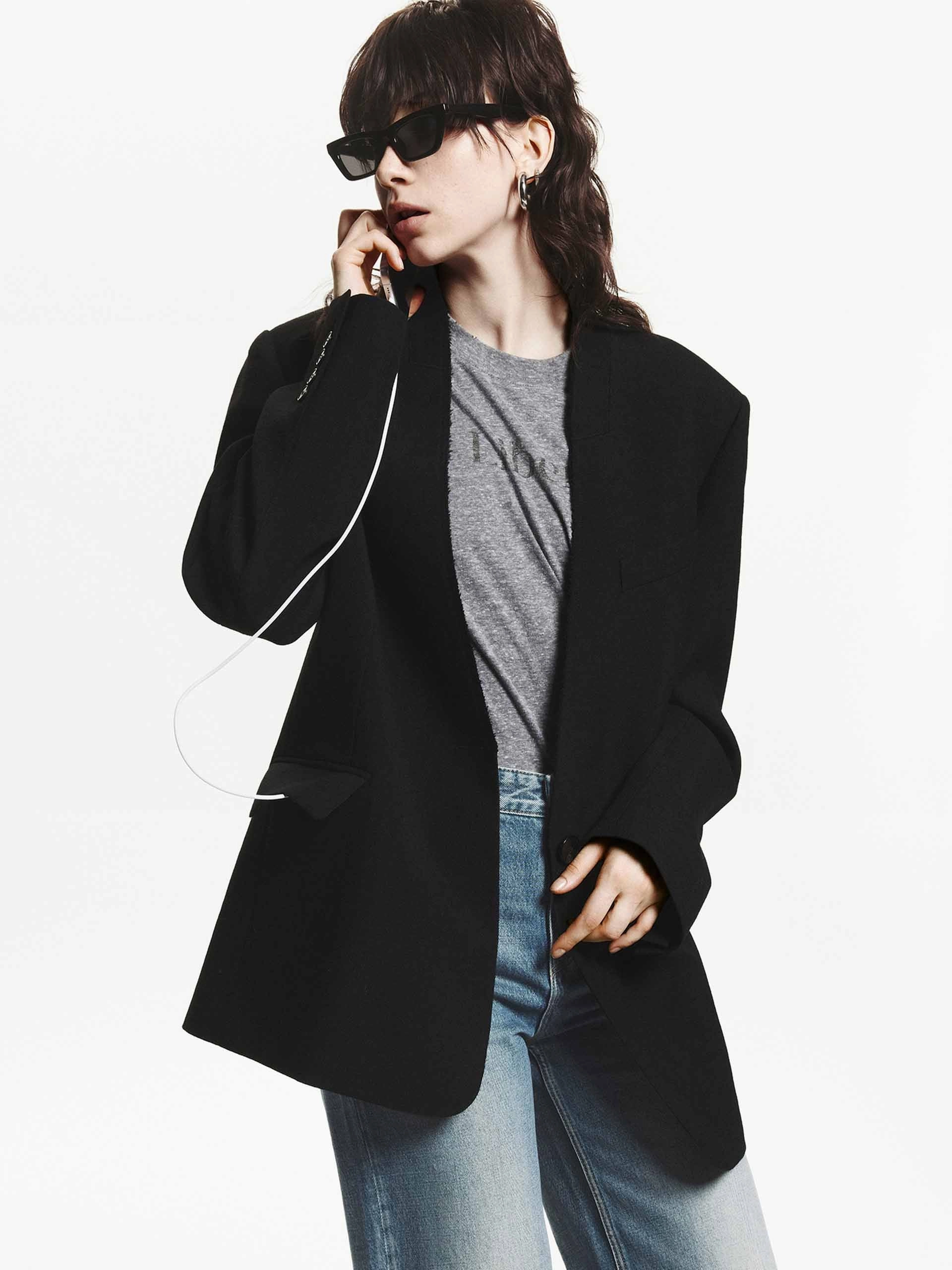 Wool Raw Trim Blazer AntiStatic Inner Layer Canvas Make