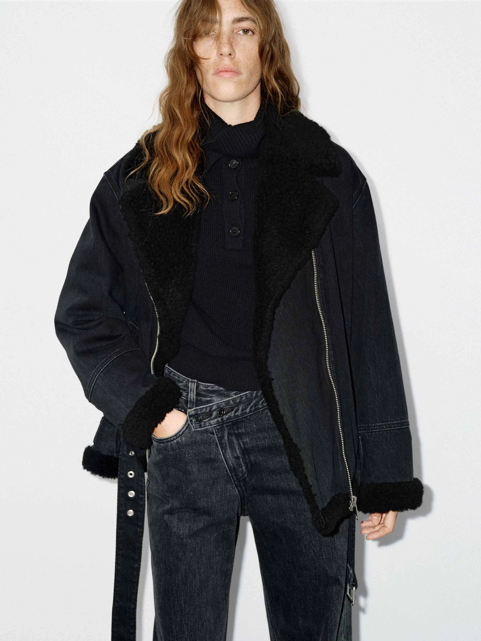 Wool Trim Denim Jacket Holiday Trip Modular Layering System