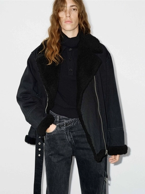 Wool Trim Denim Jacket Day To Night