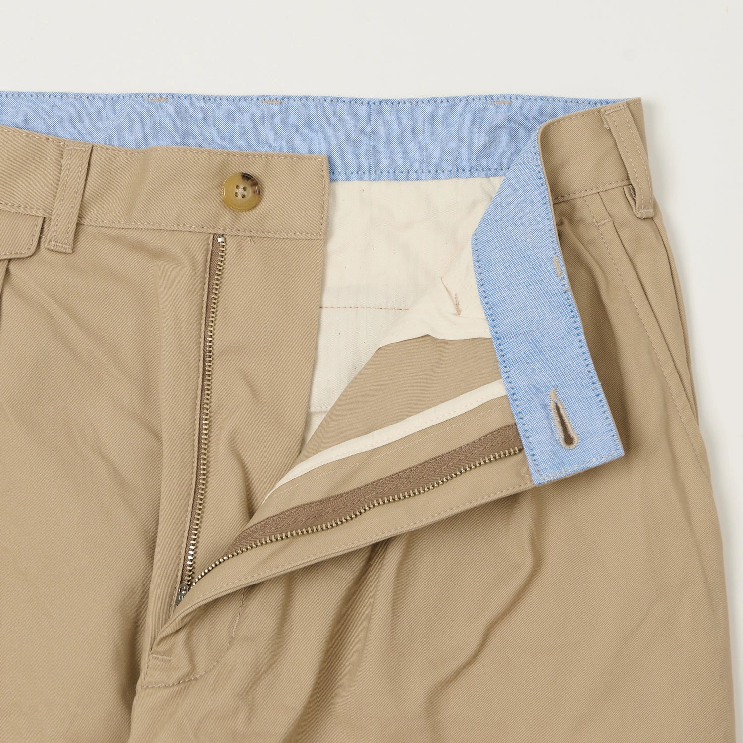 Full Coverage Beams Plus Double Pleat Twill Trousers - Khaki