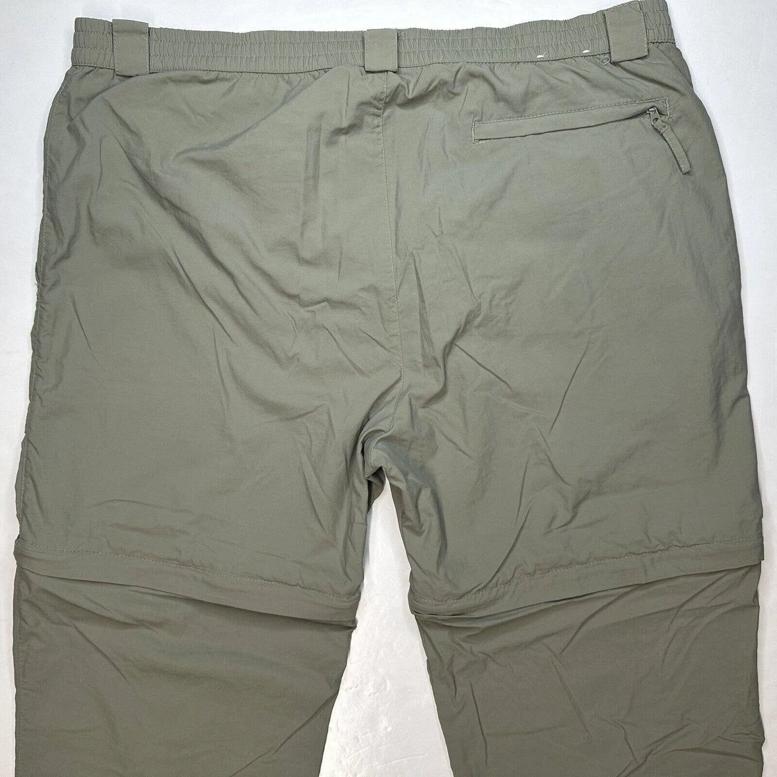 World Wide Sportsman Convertible Hiking Pants Mens XL Green Nylon Zip Off Shorts