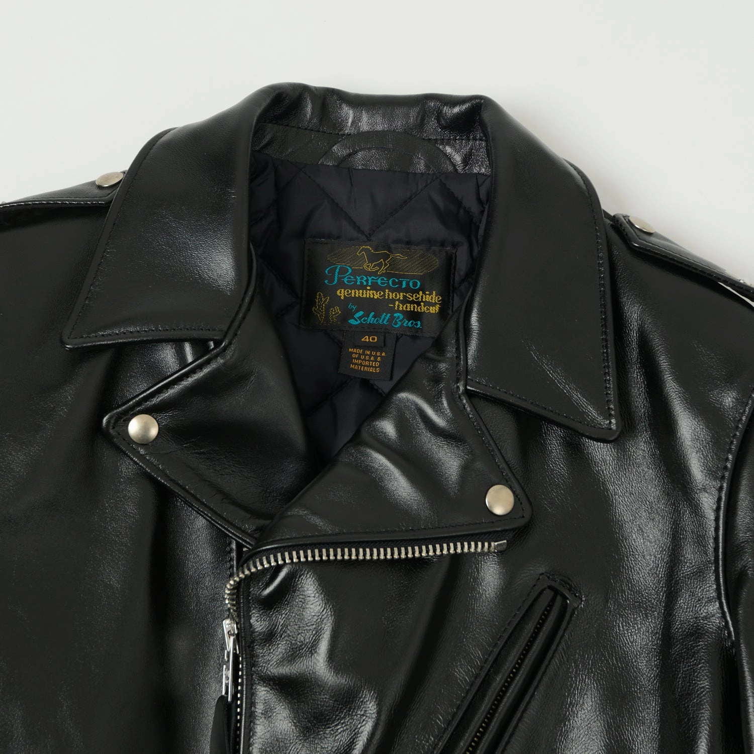 Daily Commute Wear Schott NYC 'Perfecto' Horsehide Leather Motorcycle Jacket - Black