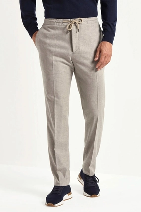 Move Comfort Soft Support Sand flannel Alassio trousers - Made in Italy