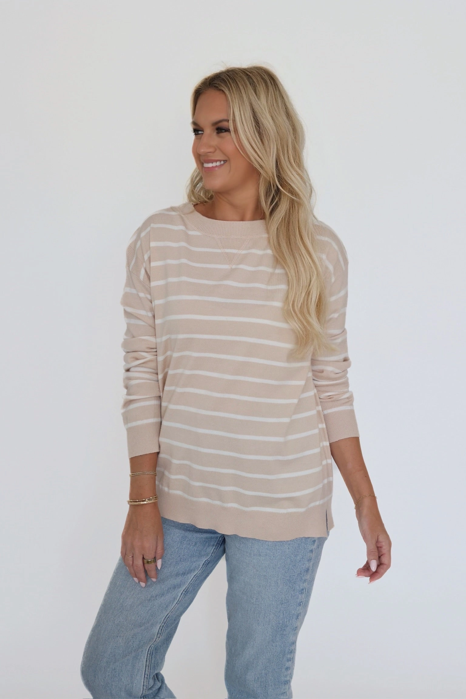 The Everyday Pullover Sweater Yarn Dyed Stripes