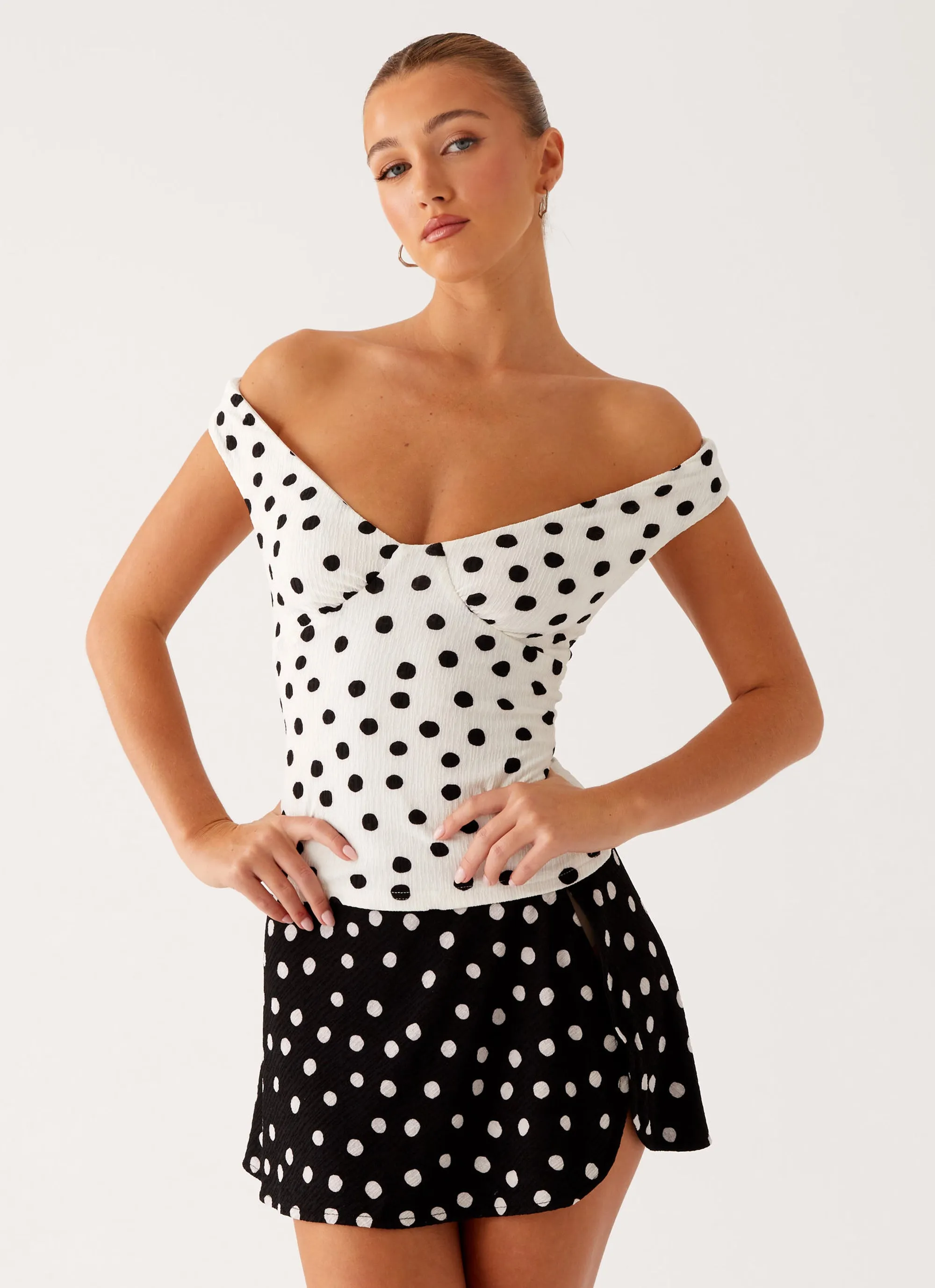 Rylie Top - White Polka Dot LightweightLayeringSystem