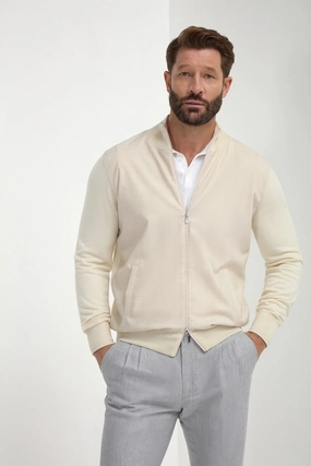 Cream wool & knit bomber - Made in Italy Anti Slip Shoulder