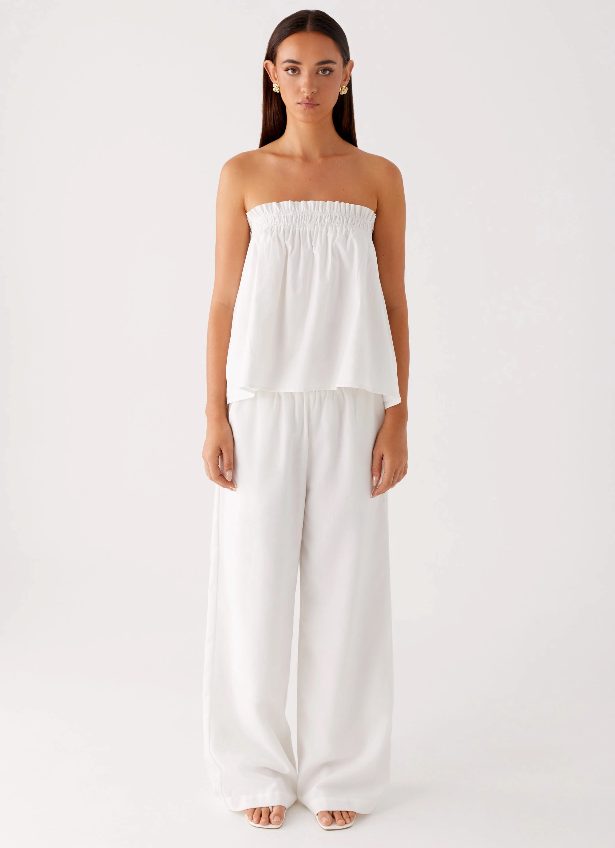 MoistureWickingTechnology Wynter Babydoll Top - White