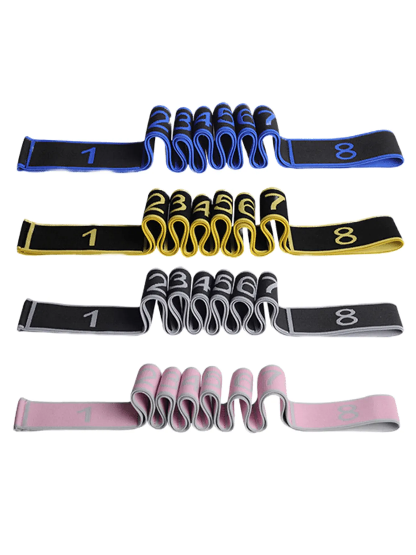 Yoga Stretching Strap With Numbered Sections For Dance Shaping Body Elastic Rope