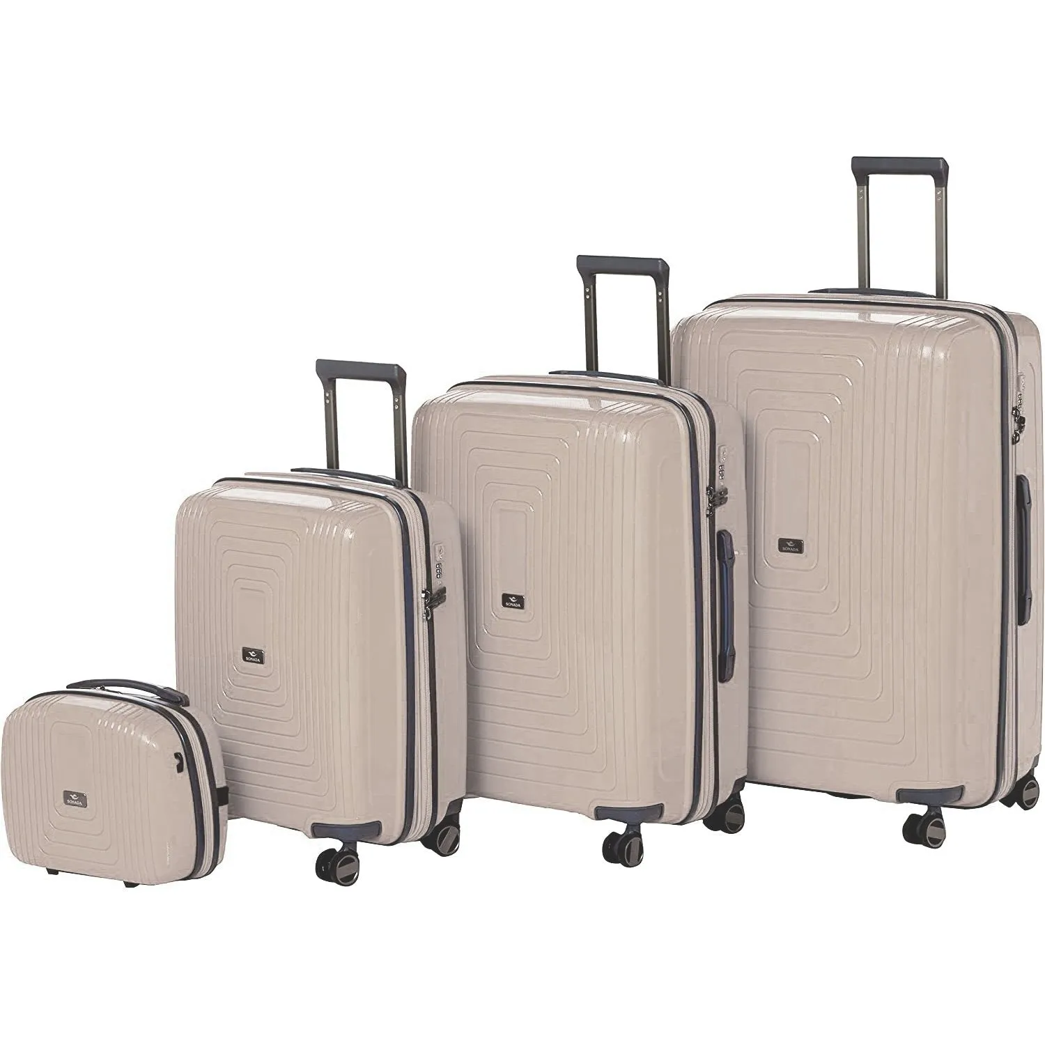 York Hardcase Luggage Set of 4 - GreyBlue
