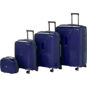 York Hardcase Luggage Set of 4 - GreyBlue